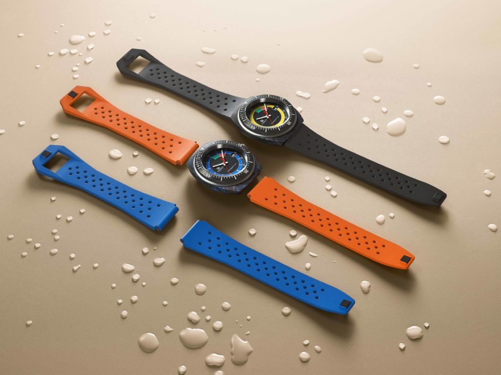 ▲TISSOT還擴大了配件的選擇範圍，提供綠色、橘色和黑色錶帶，讓大家有低調柔和色彩的選擇。